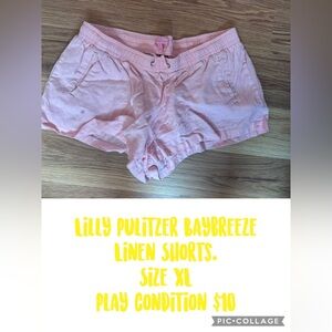 Lilly Pulitzer Baybreeze Pink Linen Shorts